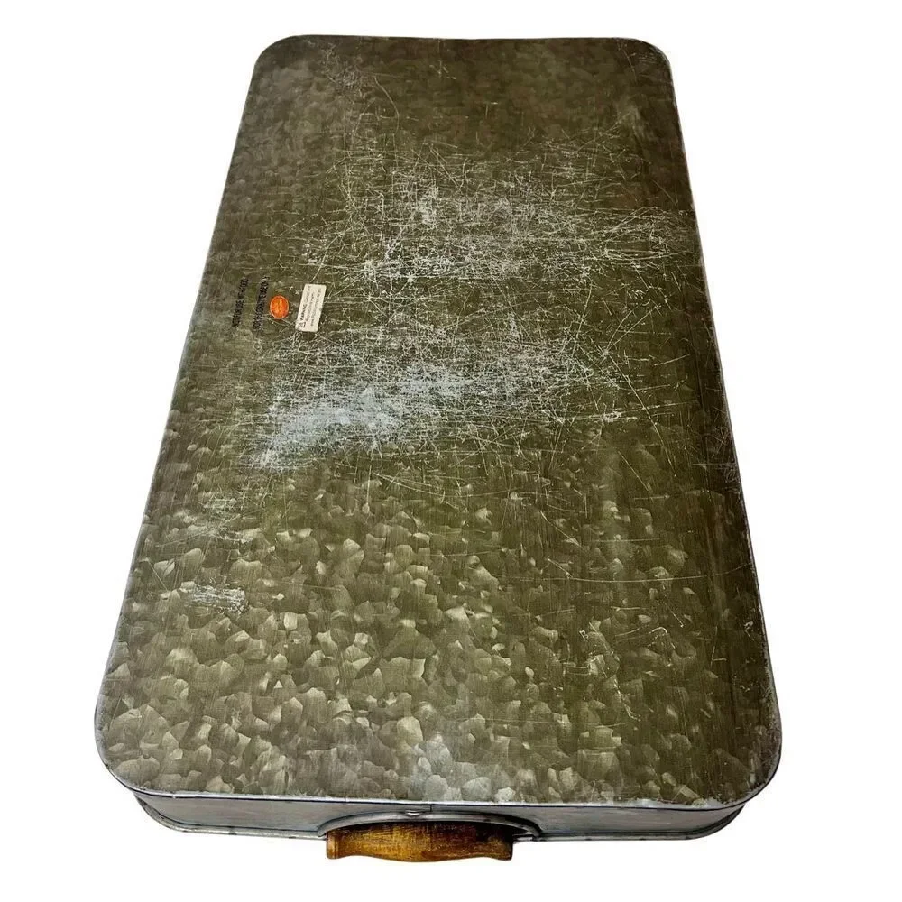 Magnolia Farms Galvanized Tin Metal Tray w/ Wood Handles - Farmhouse - J Gaines
